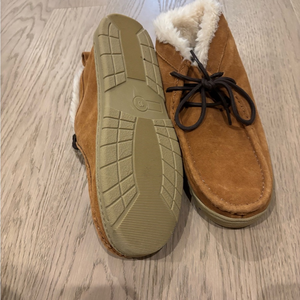 J. Crew Brown Suede Chukka Boots with Faux Fur